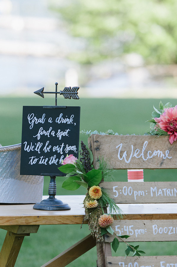 hand lettered wedding signage