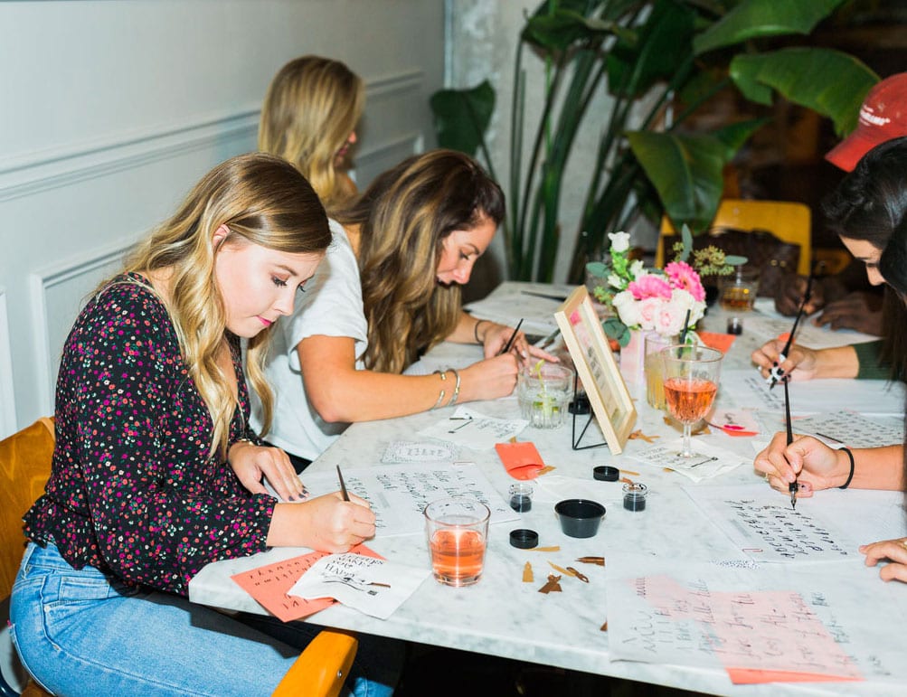 Fun Calligraphy Classes Paired With Crafty Cocktails at Fabulous Venues.