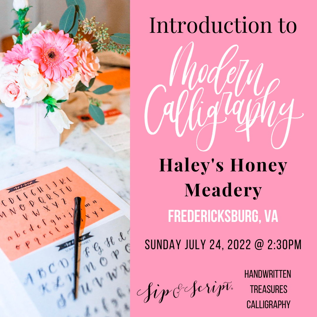 INTRO TO MODERN CALLIGRAPHY AT ERIE SOCIAL CLUB - Sip & Script