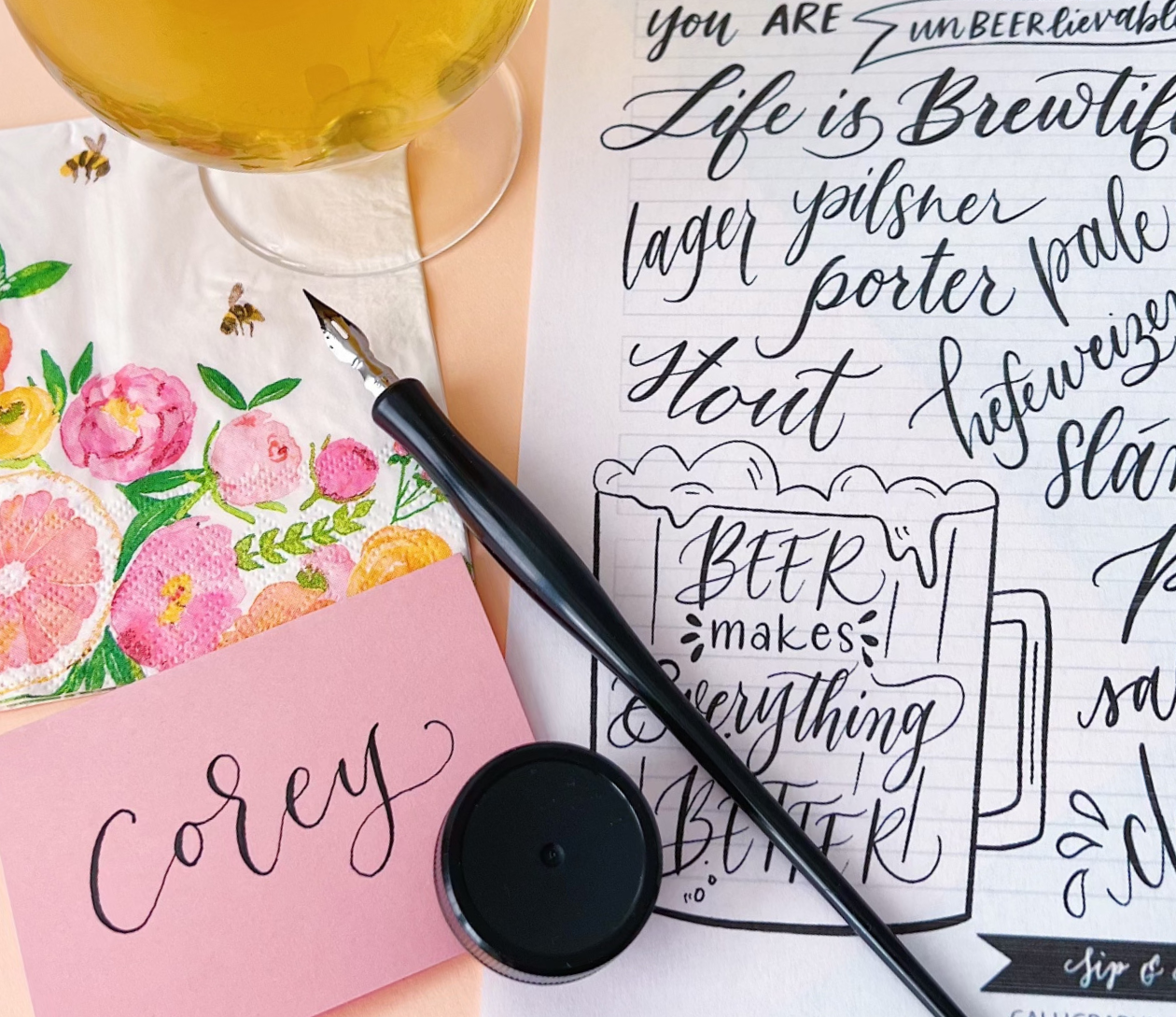 Aug 3  Modern Calligraphy for Beginners at Burrito Blvd. Mineola